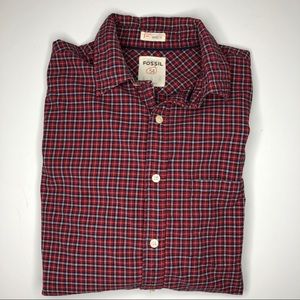 Red Fossil preloved long sleeve button down